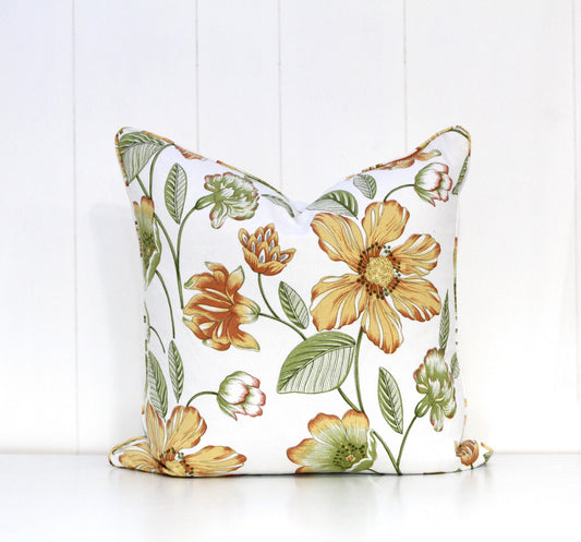 Orange Floral Cushion Covers by Laura & Kiran