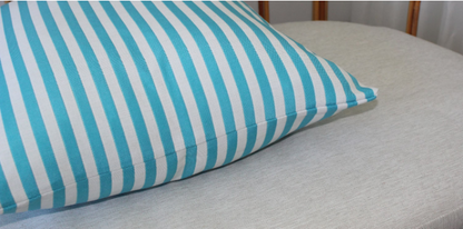 Beautiful Turquoise Aqua Striped Outdoor Indoor Cushion Covers Made in Australia