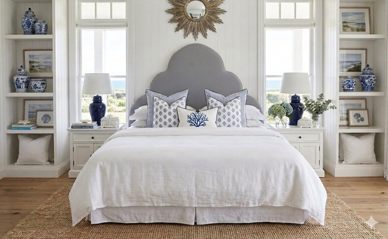 Spring Bloom Blue Embroidered Cushion covers