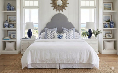 Spring Bloom Blue Embroidered Cushion covers