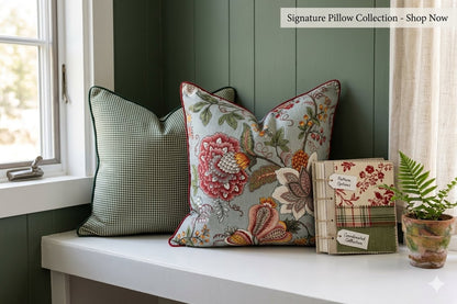 Reversible  Red Jacobean Cushion Cover