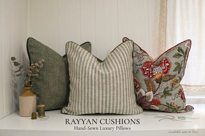Reversible  Red Jacobean Cushion Cover