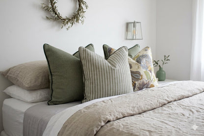 Reversible Seafoam Jacobean Cushion Cover