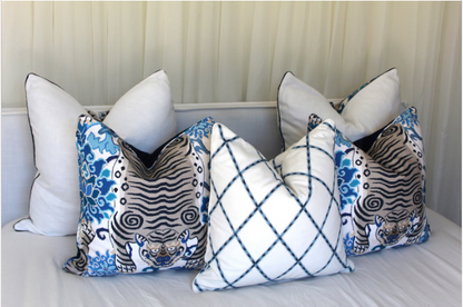 Pair of Exotic Wild Tiger Centered Cushion covers by P Kaufmann
