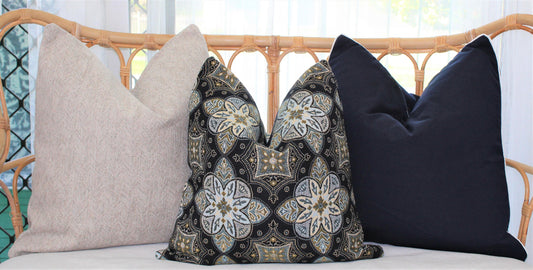 Herringbone weaved Sunbrella Cushion Covers