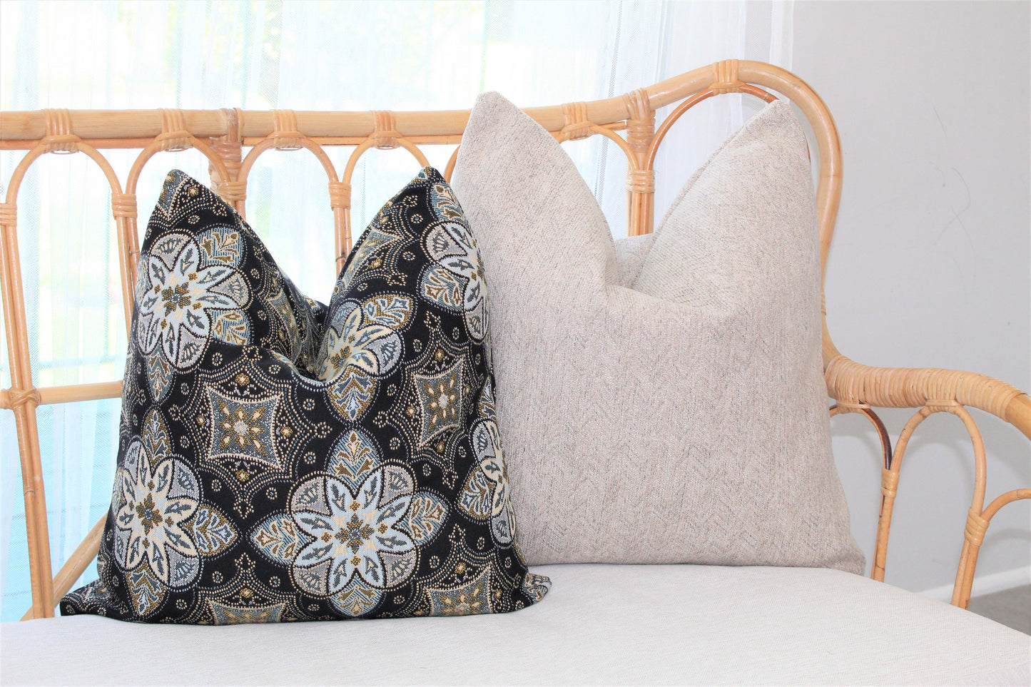 Herringbone weaved Sunbrella Cushion Covers