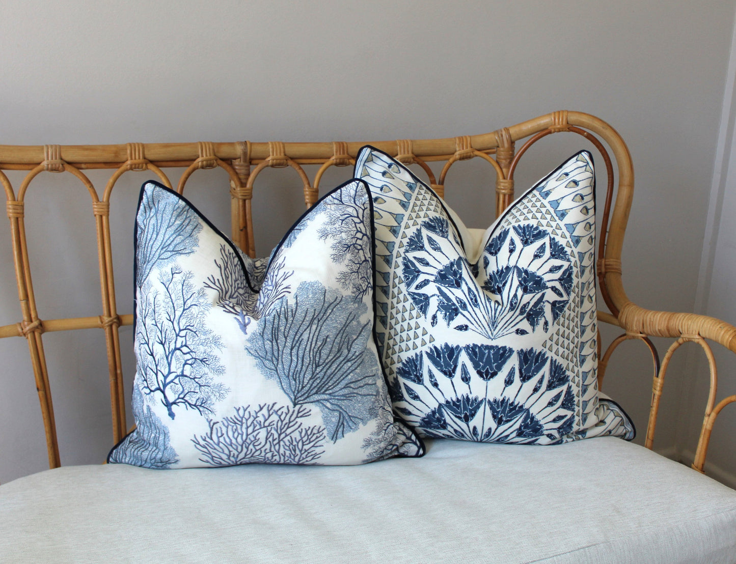 Coral Embroidered cushion covers by P Kaufmann