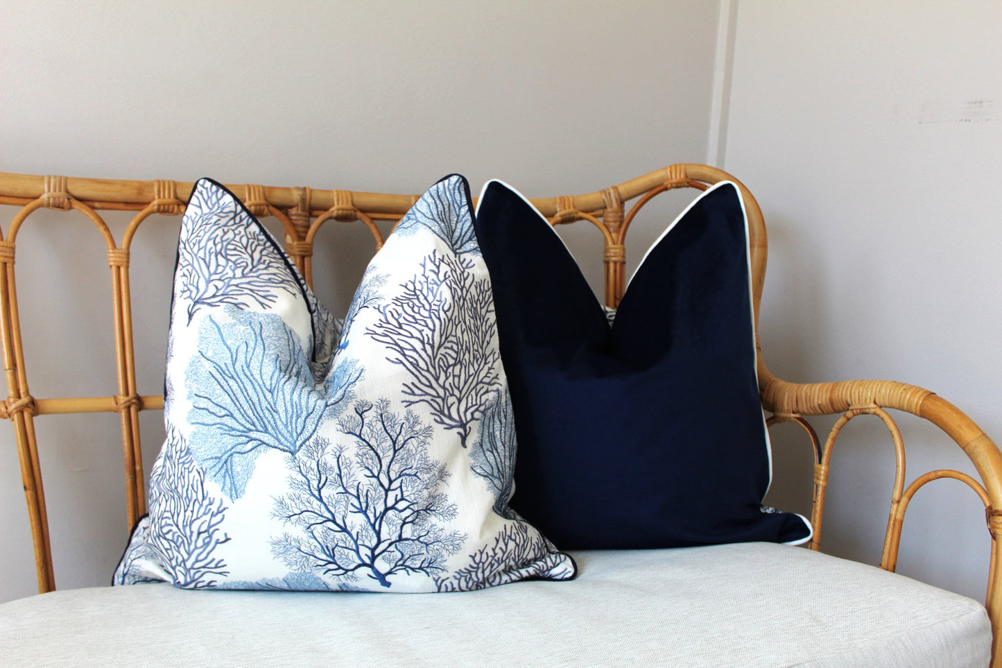Coral Embroidered cushion covers by P Kaufmann