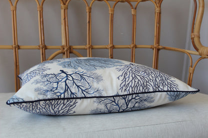 Coral Embroidered cushion covers by P Kaufmann