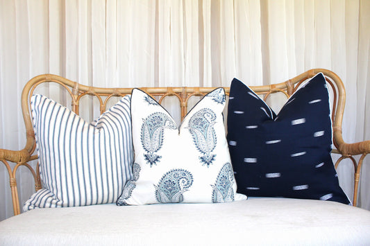 Paisley Wedgewood Cushion Covers by Laura & Kiran