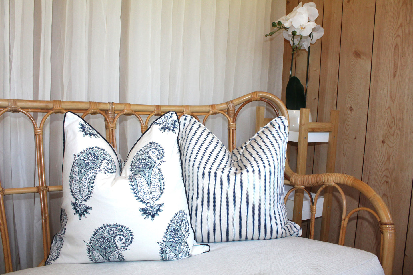 Paisley Wedgewood Cushion Covers by Laura & Kiran