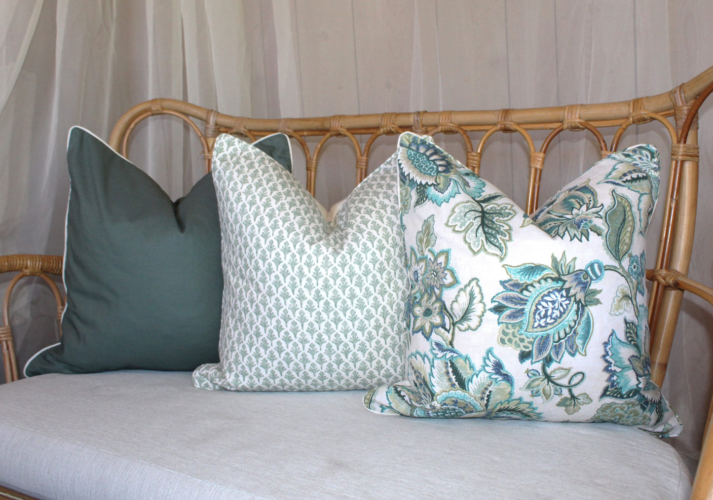 Seafoam Floral Cushion Covers 30x50