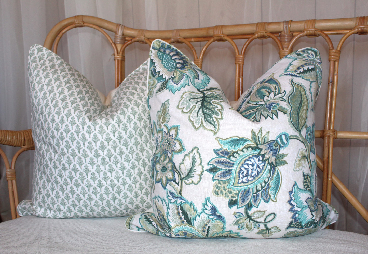 Seafoam Floral Cushion Covers 30x50