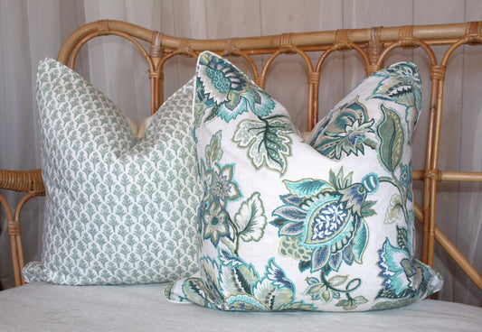 Seafoam Floral Cushion Covers 30x50