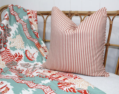Red Ticking Stripe cushion Covers