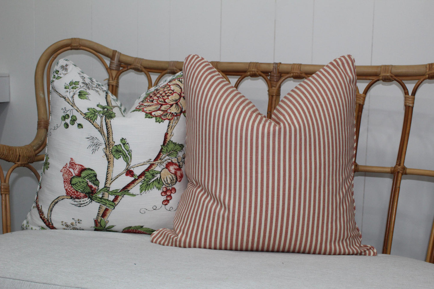 Red Ticking Stripe cushion Covers