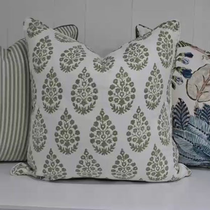 Meera Sage green cushion covers
