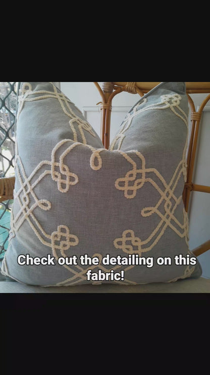 Chambray Embroidered Cushion Covers