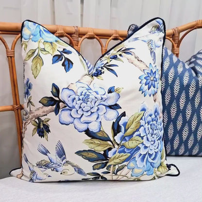 Waverly Mudan Porcelain Blue cushion