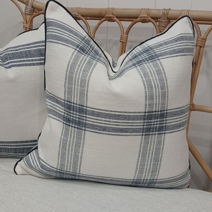 Large Bold Check Navy Cushion covers