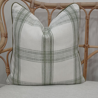 Large Bold Check Forest Green Cushion covers by Charles Parsons