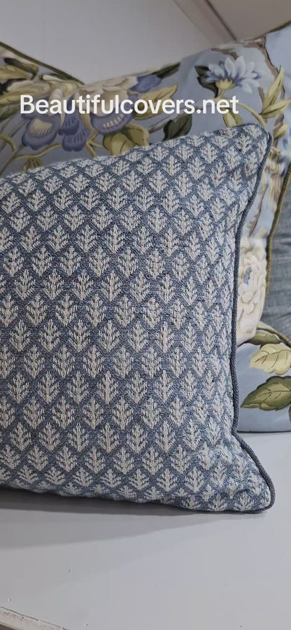 Duckegg Leaf Basketweave Cushion Covers
