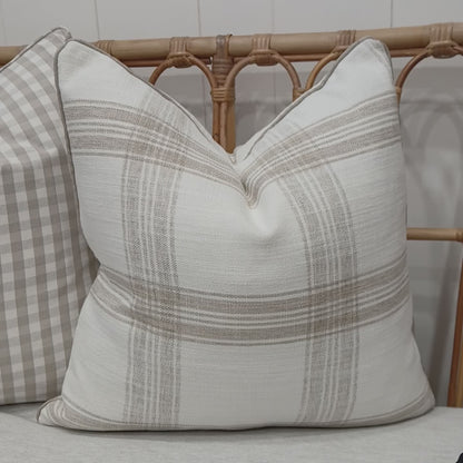 Large Bold Check Ivory Cushion covers