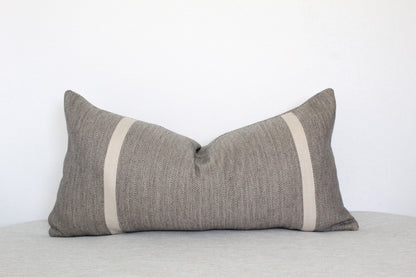Pilar Stone Rustic Bold Stripe Cushion cover