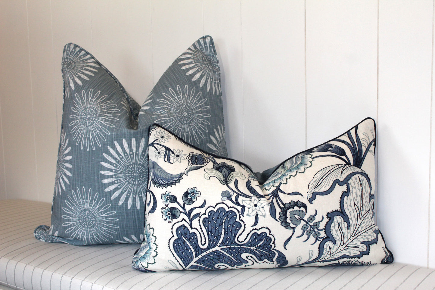 Bohemian Blossom Linen Lumbar Cushion Covers