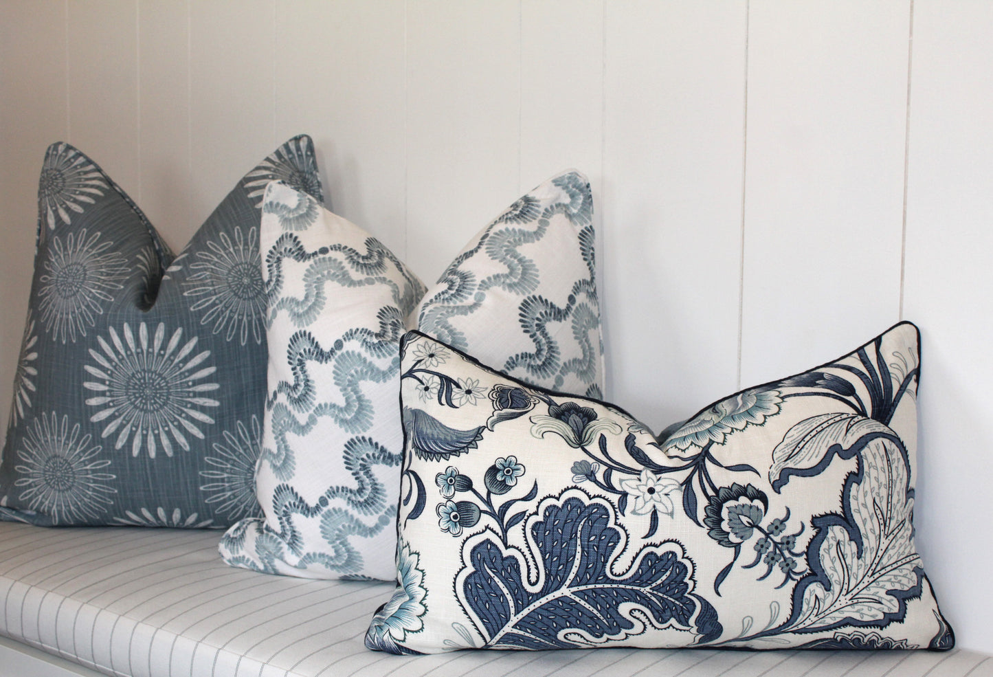 Bohemian Blossom Linen Lumbar Cushion Covers