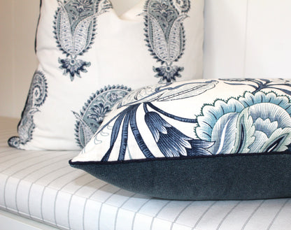 Bohemian Blossom Linen Lumbar Cushion Covers