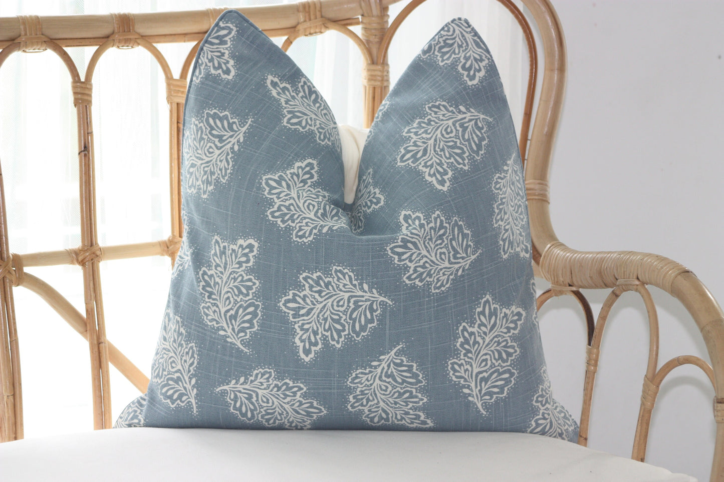 Duck Egg Leaf fall Cushion covers by Warwick Fabrics