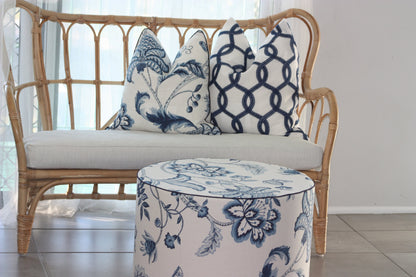 Navy Embroidered Cushion Cover