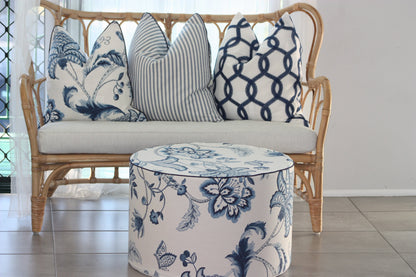 Navy Embroidered Cushion Cover