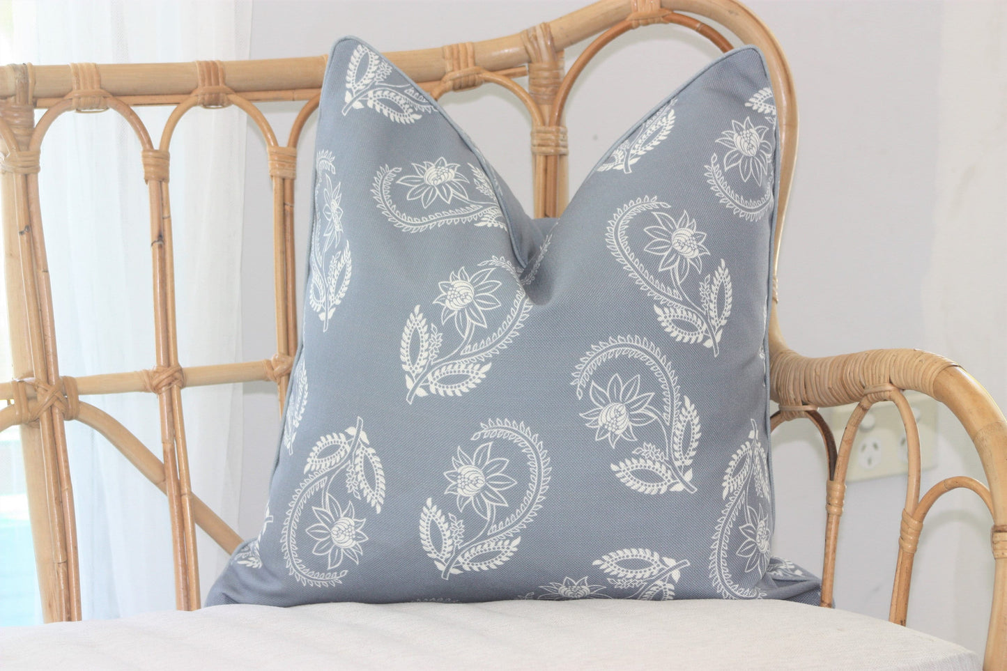 Duck egg Paisley Cushion Cover by Australian based company