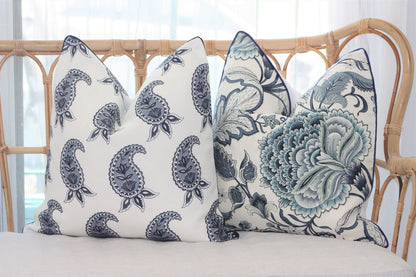 Duck egg Paisley Cushion Cover by Australian based company