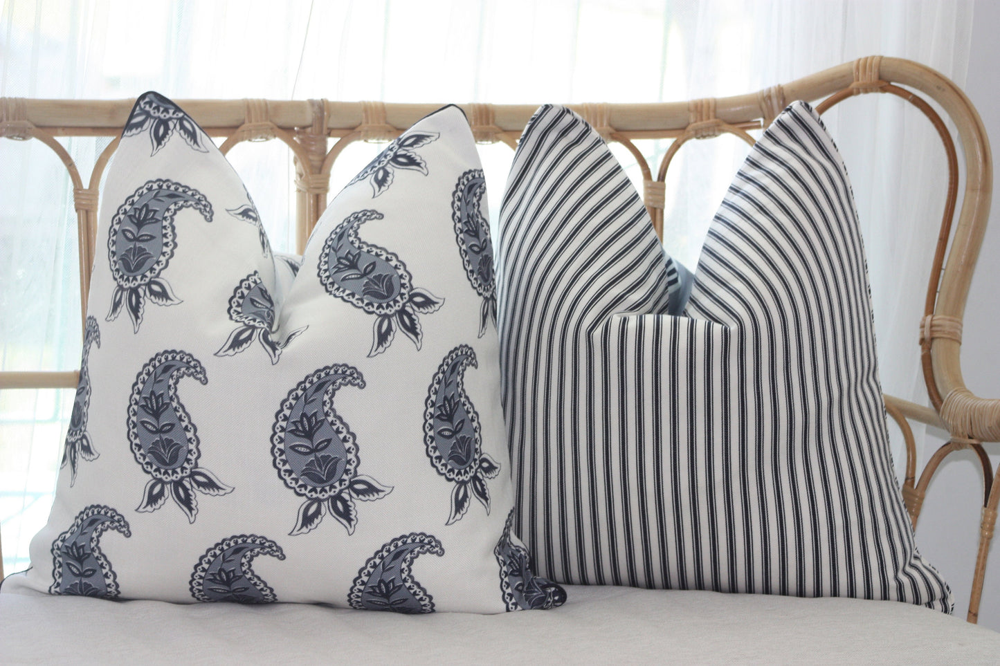 Duck egg Paisley Cushion Cover by Australian based company