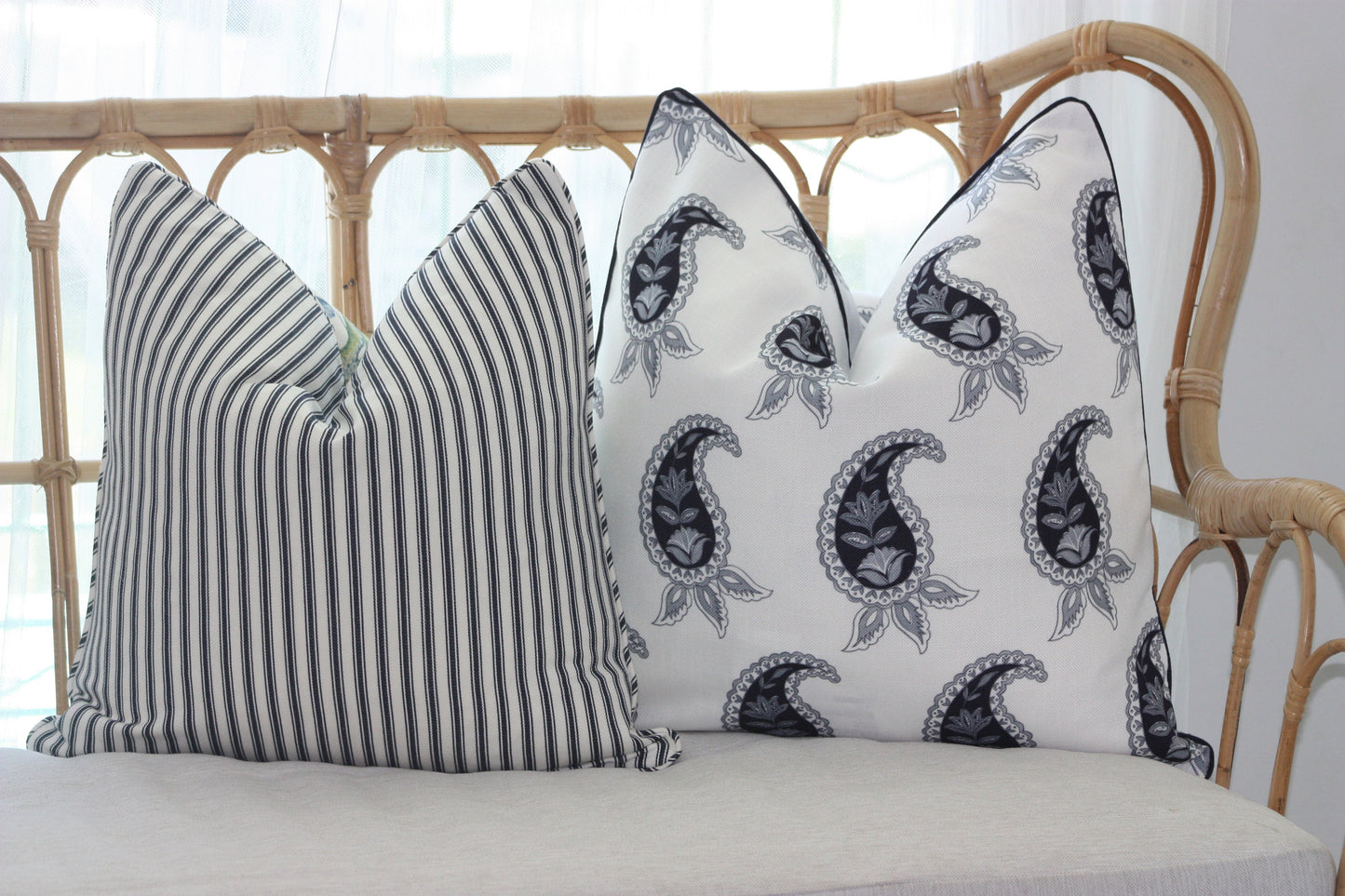 Duck egg Paisley Cushion Cover by Australian based company