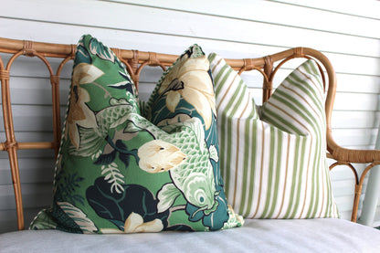 Koi Fish Eucalyptus cushion covers by P Kaufmann