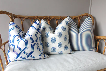Summer Blue Ticking Cushion covers