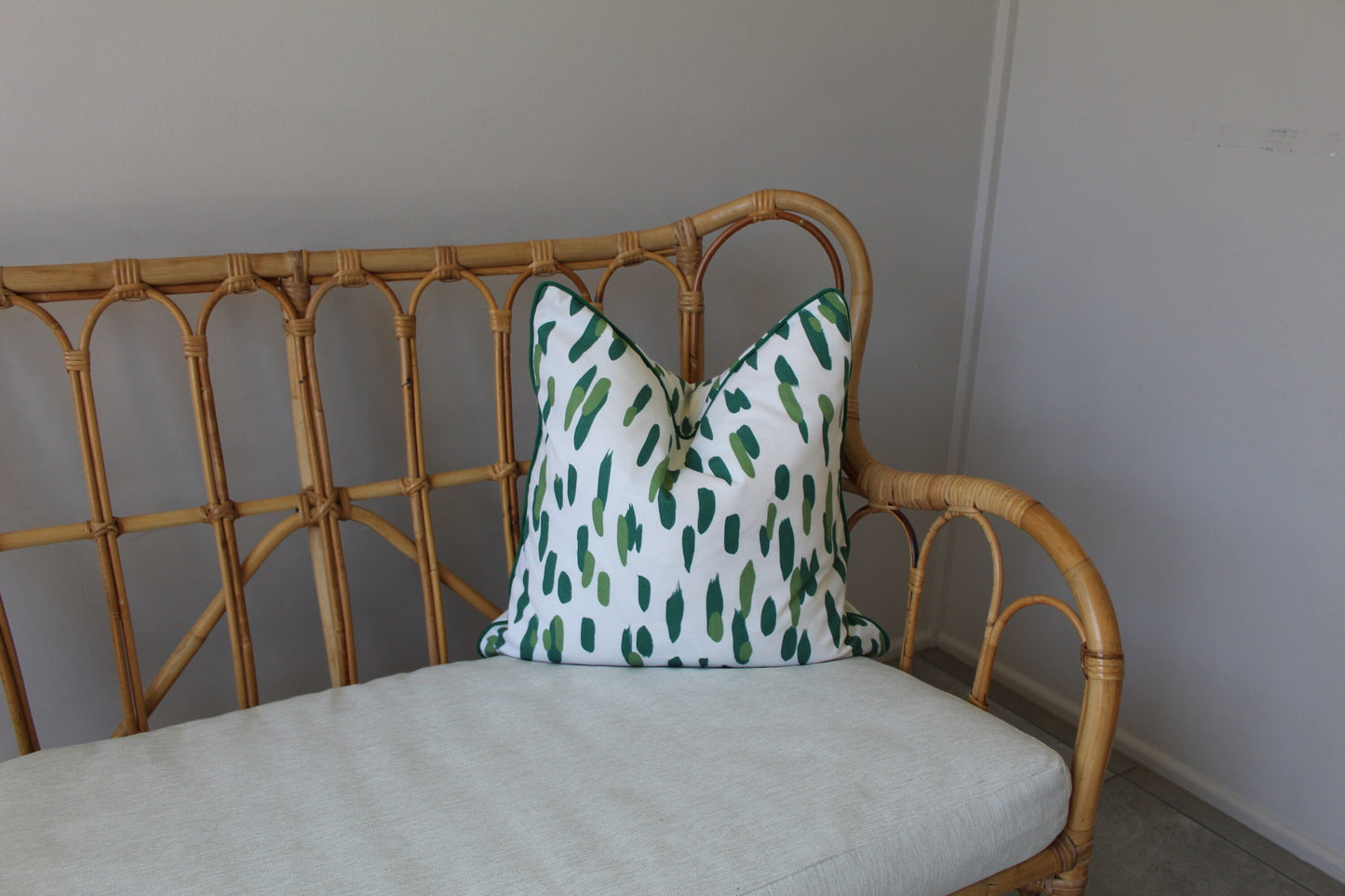 Robert Allen Green dotted cushion cover