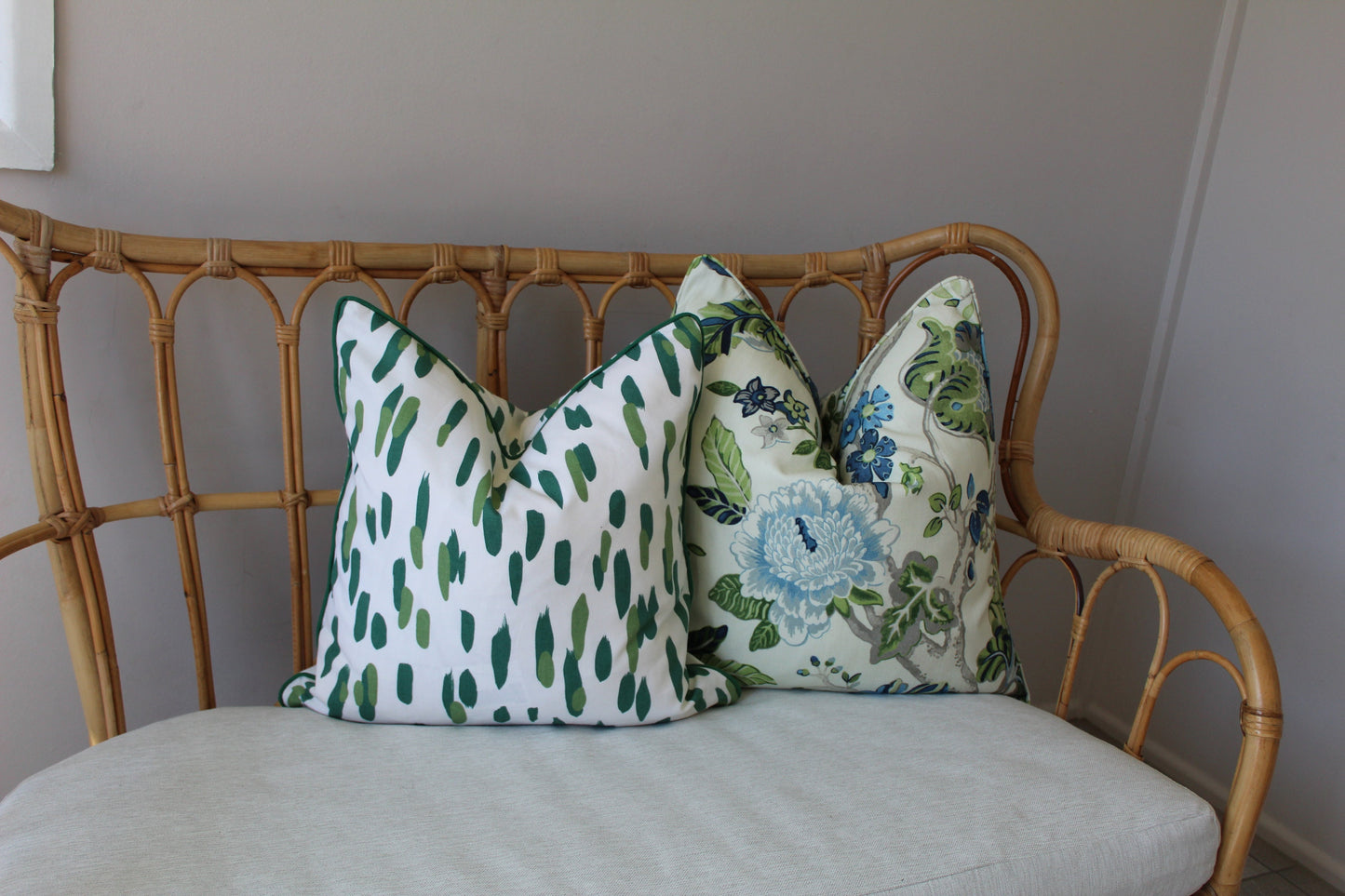 Robert Allen Green dotted cushion cover