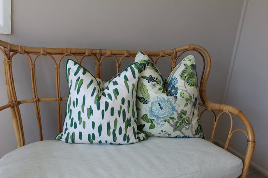Robert Allen Green dotted cushion cover