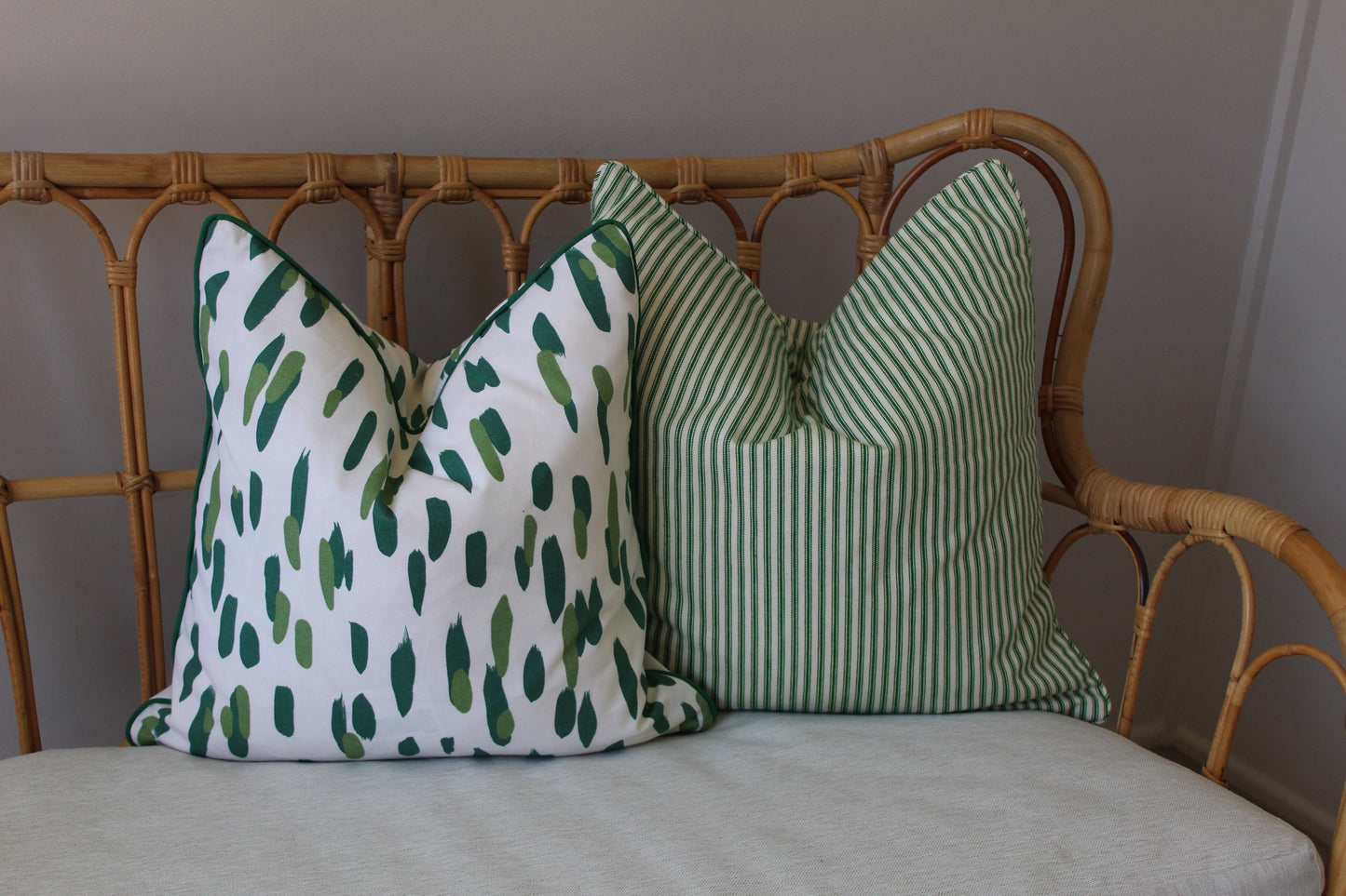 Robert Allen Green dotted cushion cover